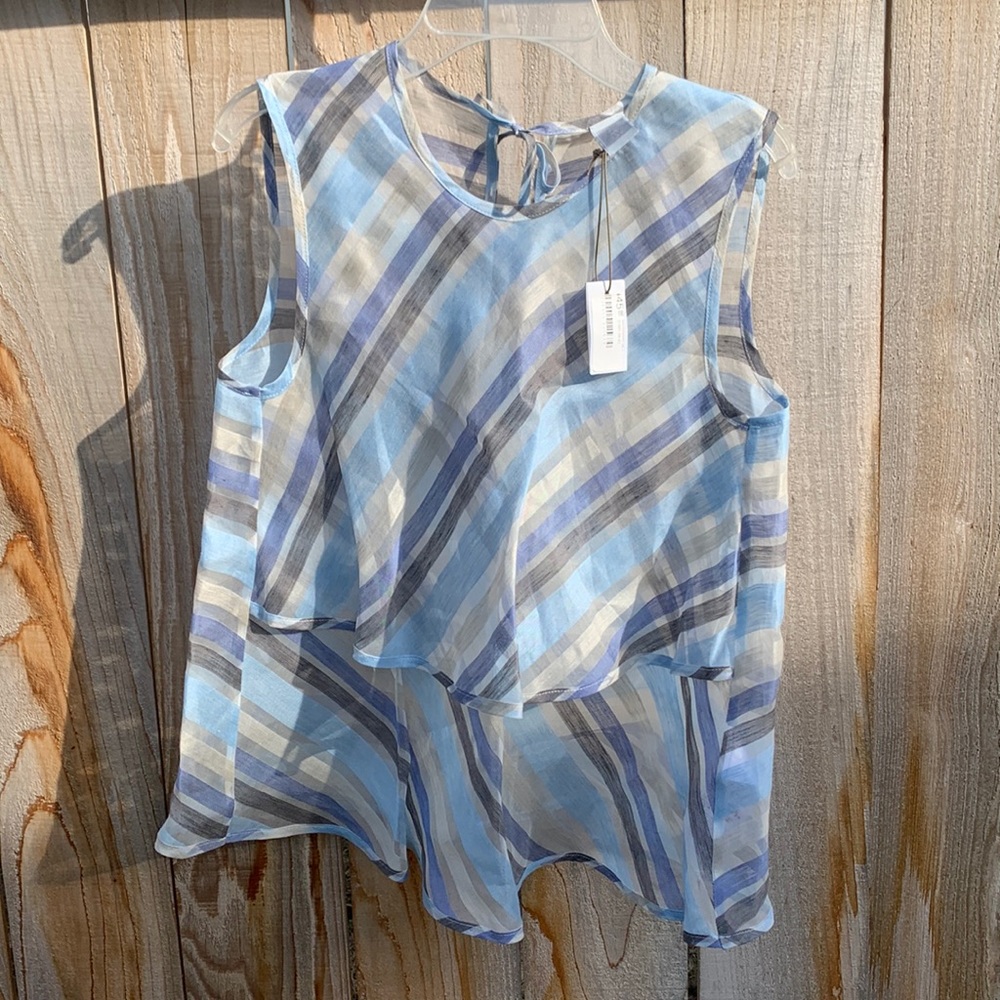 Striped sheer blue top ELEVENTY US4 EU42